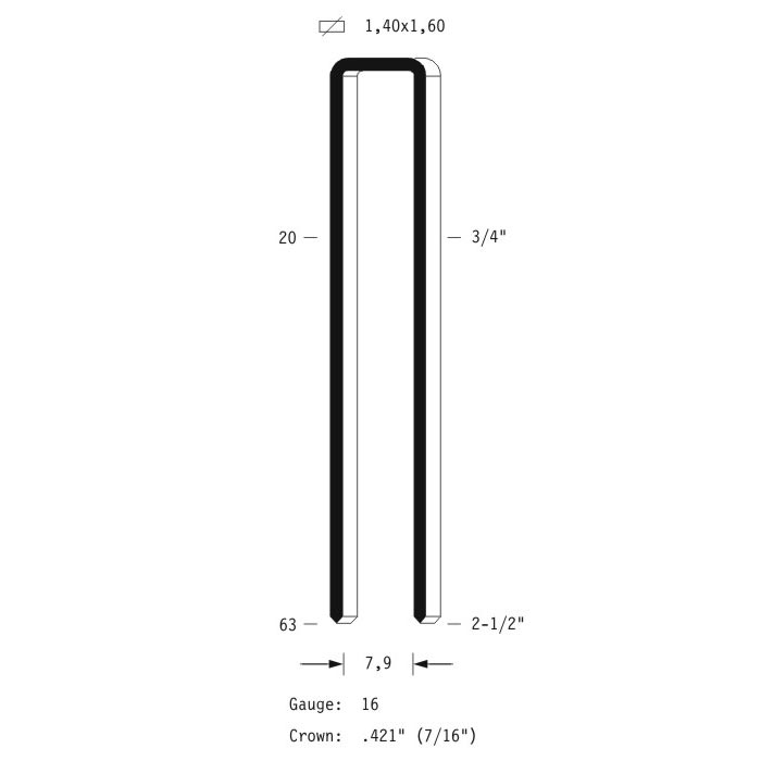 Agrafes galvanisées 15 mm (L-15-G)