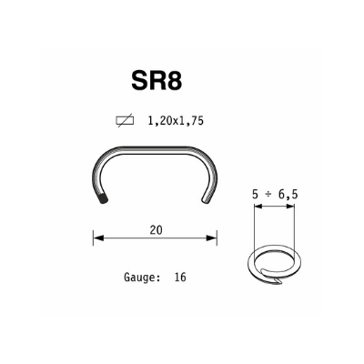 Agrafes galva Hog-Rings 20 mm (SR8)
